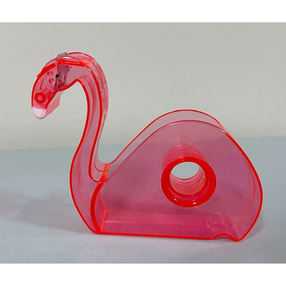 Pink Neon Flamingo Tape Dispenser Office School Supplies 🦩✨ #flamingo #office - Picture 3 of 3